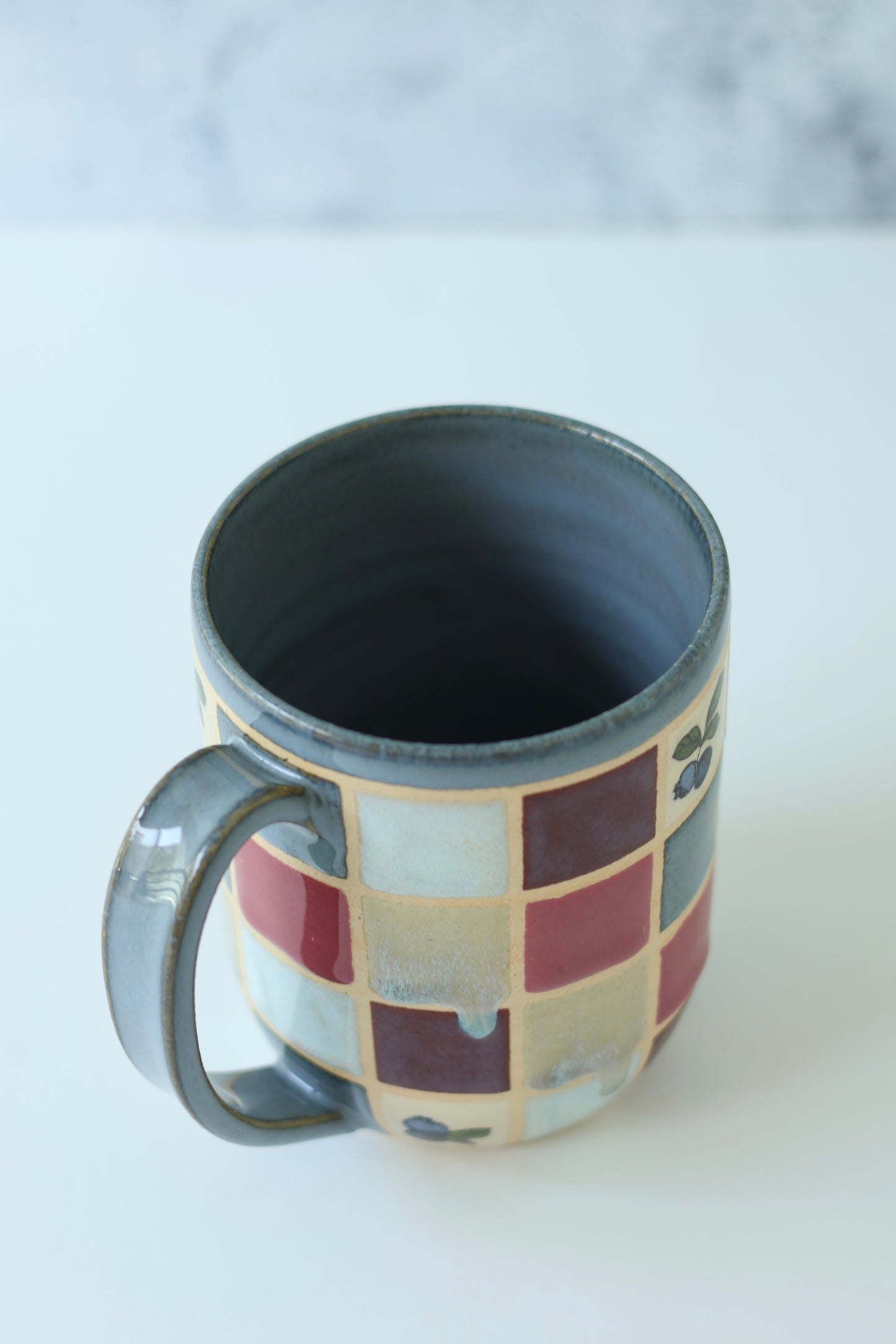 16oz Mug | Blueberry Checkered