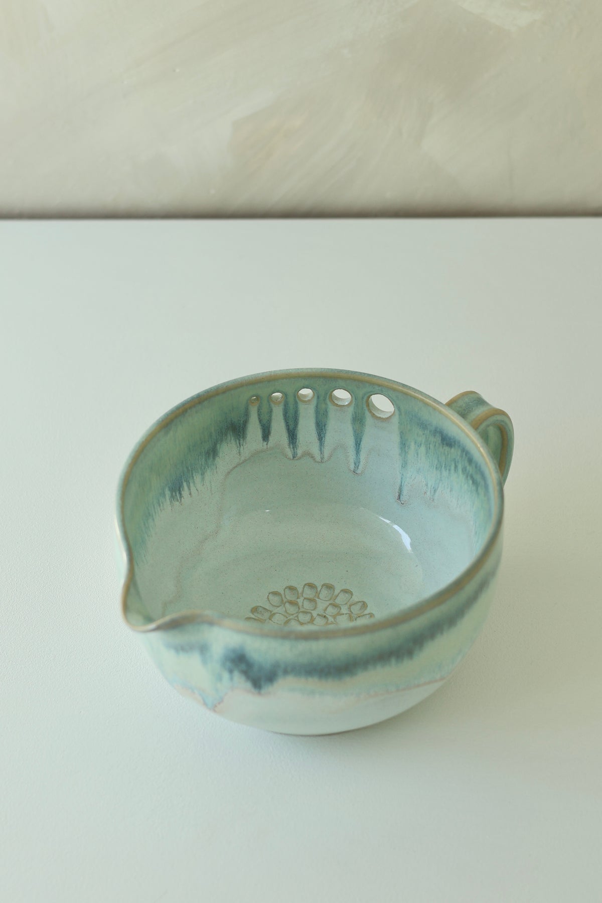 The Garlic Grater Salad DRESSING Bowl | Turquoise Waters | MADE TO ORDER