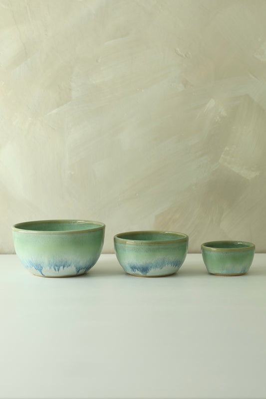 Mini Nesting Prep Bowls | Sea Glass | MADE TO ORDER