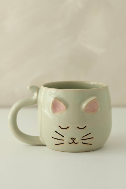 Cat Mug | Green | MADE TO ORDER