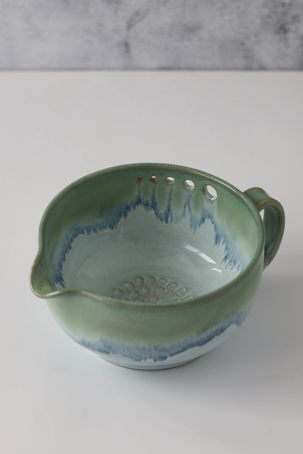 The Garlic Grater Salad DRESSING Bowl | Sea Glass | MADE TO ORDER