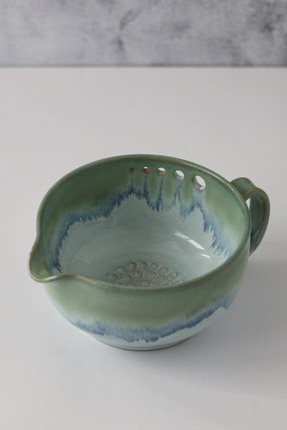 The Garlic Grater Salad DRESSING Bowl | Sea Glass | MADE TO ORDER