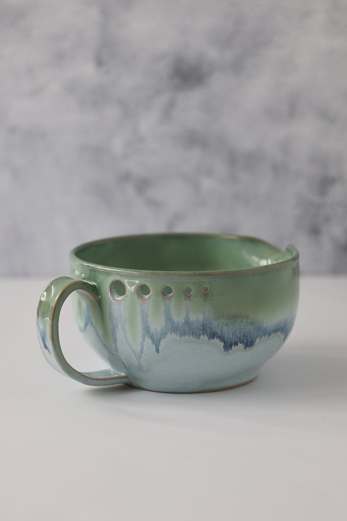 The Garlic Grater Salad DRESSING Bowl | Sea Glass | MADE TO ORDER