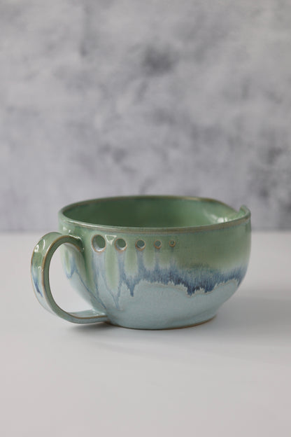 The Garlic Grater Salad DRESSING Bowl | Sea Glass | MADE TO ORDER