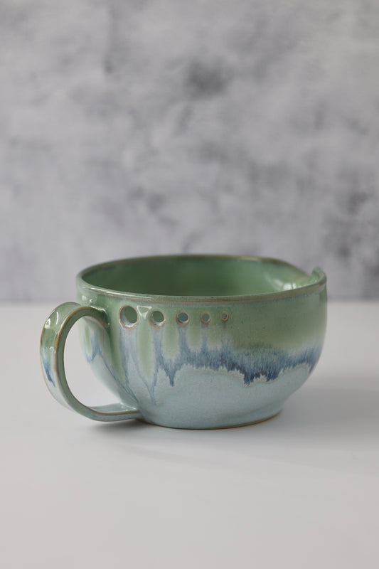 The Garlic Grater Salad DRESSING Bowl | Sea Glass