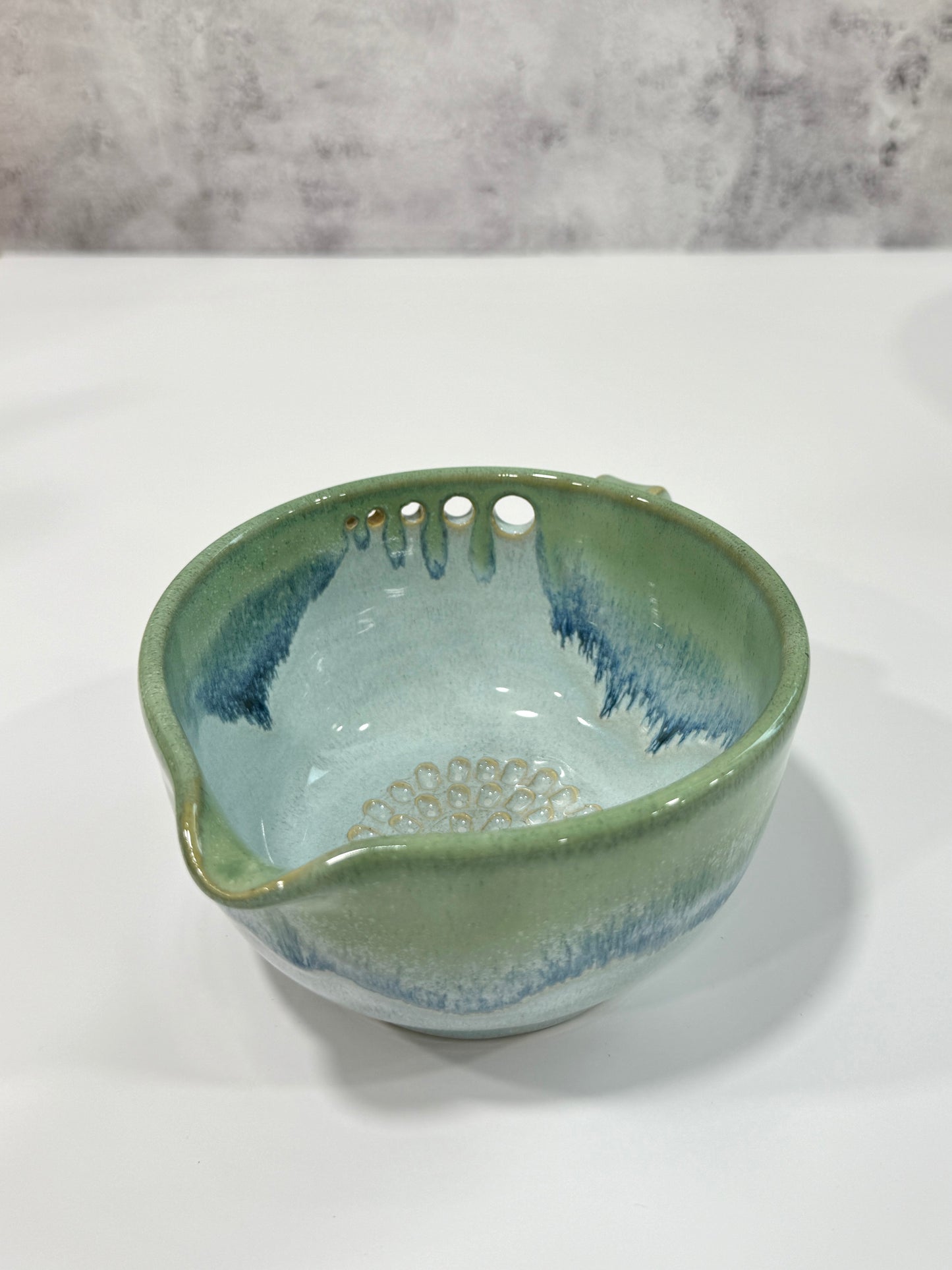 The Garlic Grater Salad DRESSING Bowl | Sea Glass