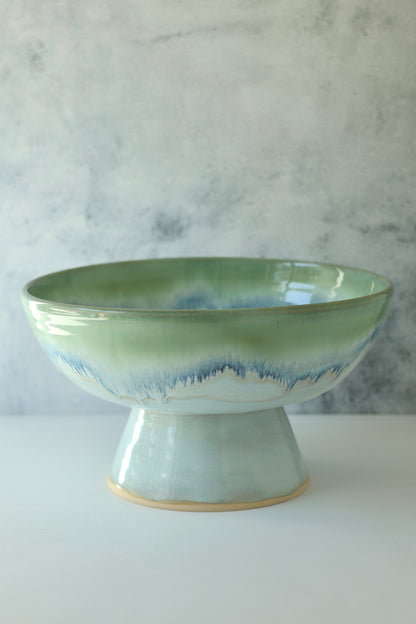Pedestal Serving Bowl | Sea Glass | MADE TO ORDER