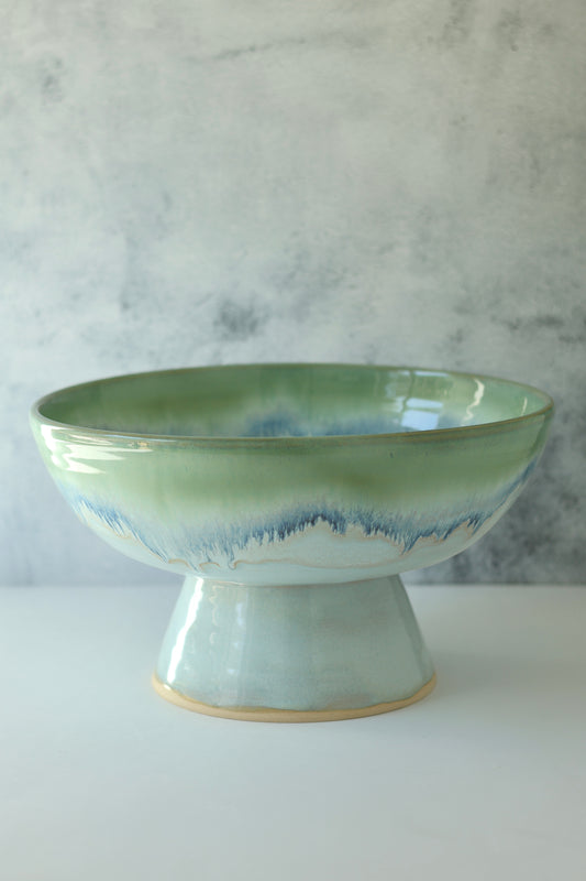 Pedestal Serving Bowl | Sea Glass | MADE TO ORDER