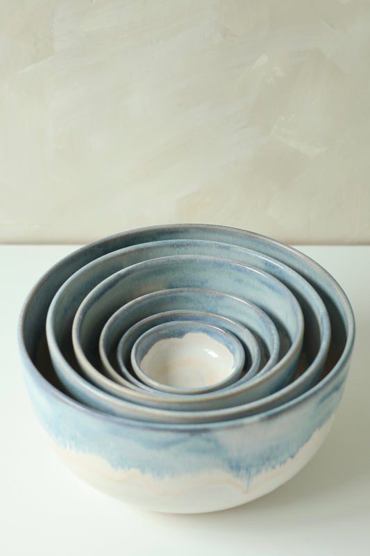 Nesting Mixing Bowl Set | Ocean Drip | MADE TO ORDER