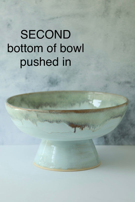SECOND Pedestal Serving Bowl | Glacier Melt | Bowl base pushed in 20% OFF