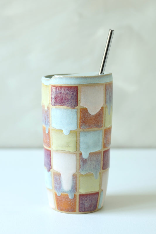 16oz Travel Cup | Sunrise Checkered
