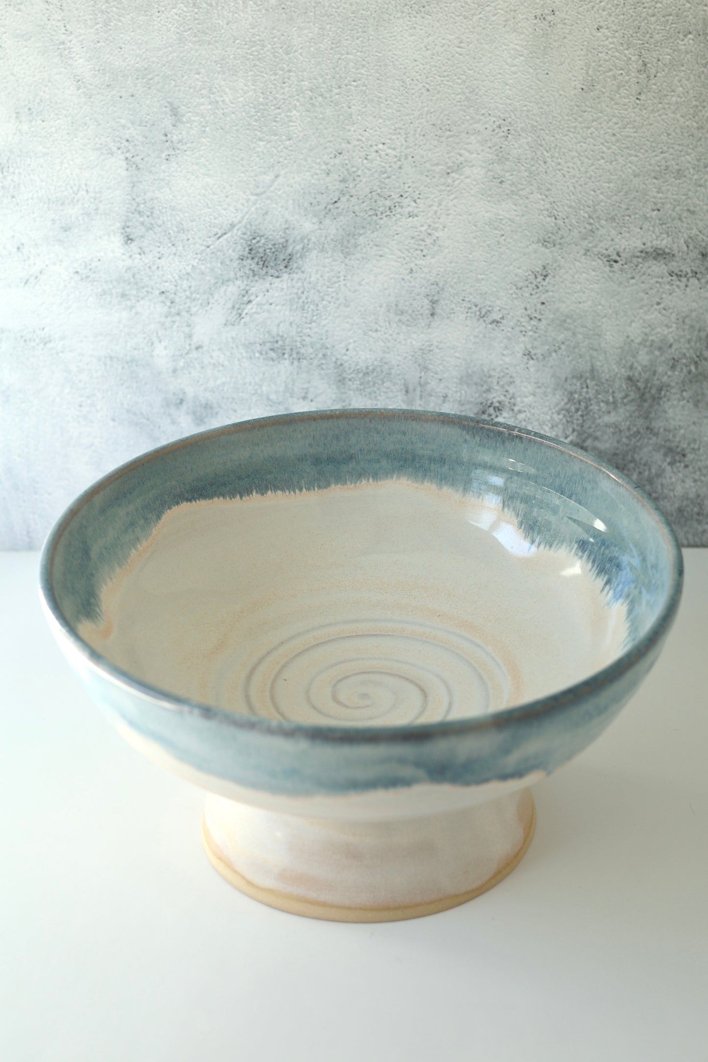 Pedestal Serving Bowl | Ocean Drip