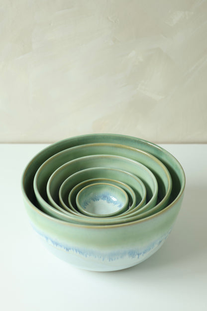Nesting Mixing Bowl Set | Sea Glass | MADE TO ORDER