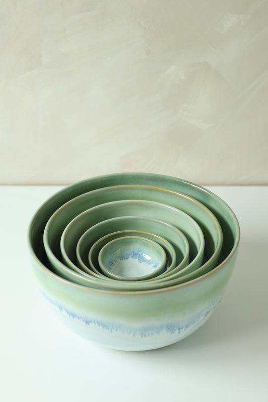 Nesting Mixing Bowl Set | Sea Glass | MADE TO ORDER