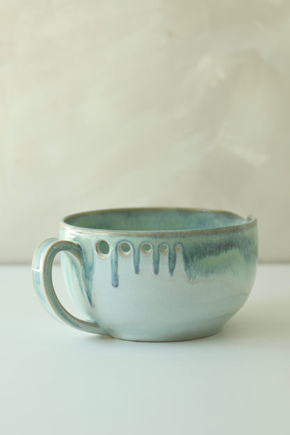 The Garlic Grater Salad DRESSING Bowl | Turquoise Waters | MADE TO ORDER