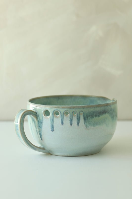 The Garlic Grater Salad DRESSING Bowl | Turquoise Waters | MADE TO ORDER