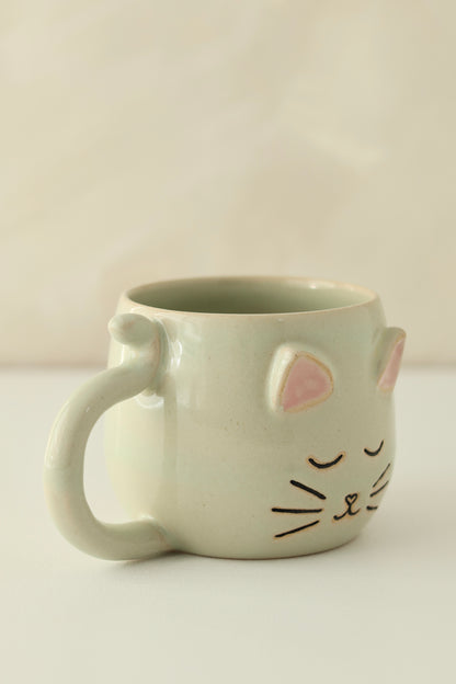 Cat Mug | Green | MADE TO ORDER