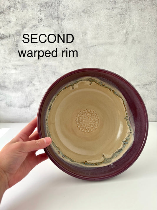 SECOND The Garlic Grater Salad Bowl | Plum Tide | Warped Rim 20% OFF
