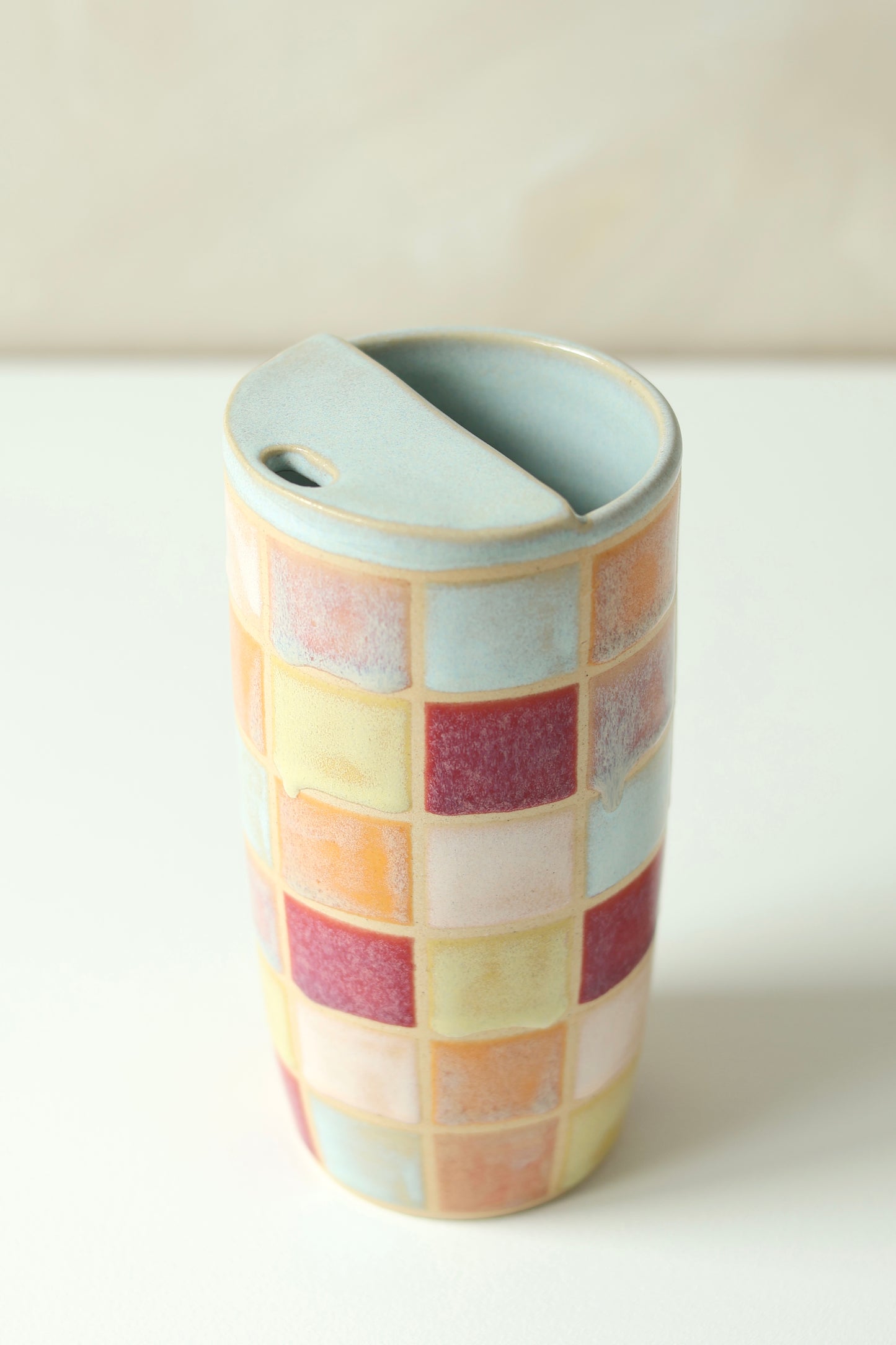 16oz Travel Cup | Sunrise Checkered