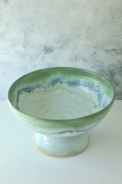 Pedestal Serving Bowl | Sea Glass | MADE TO ORDER