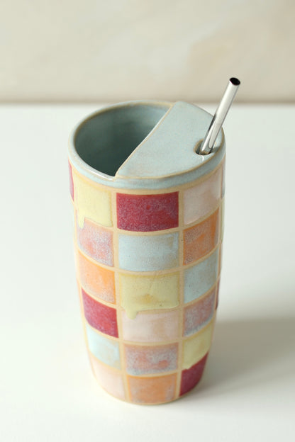 16oz Travel Cup | Sunrise Checkered