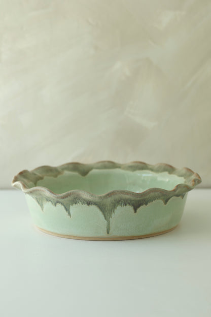 Pie Dish | Dewy Moss | MADE TO ORDER