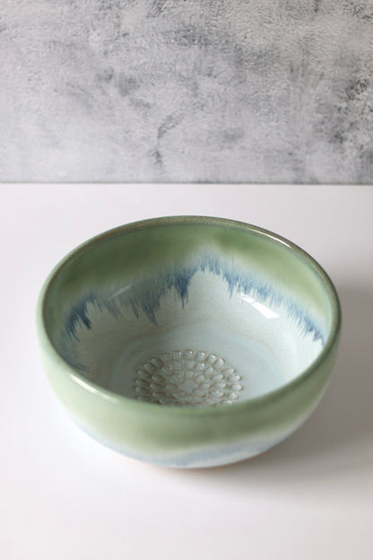 The PERSONAL Garlic Grater Salad Bowl | Sea Glass | MADE TO ORDER