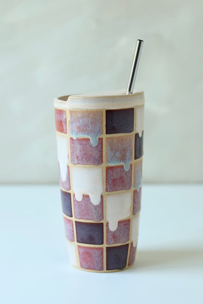 16oz Travel Cup | Checkered | Valentine’s Day Collection