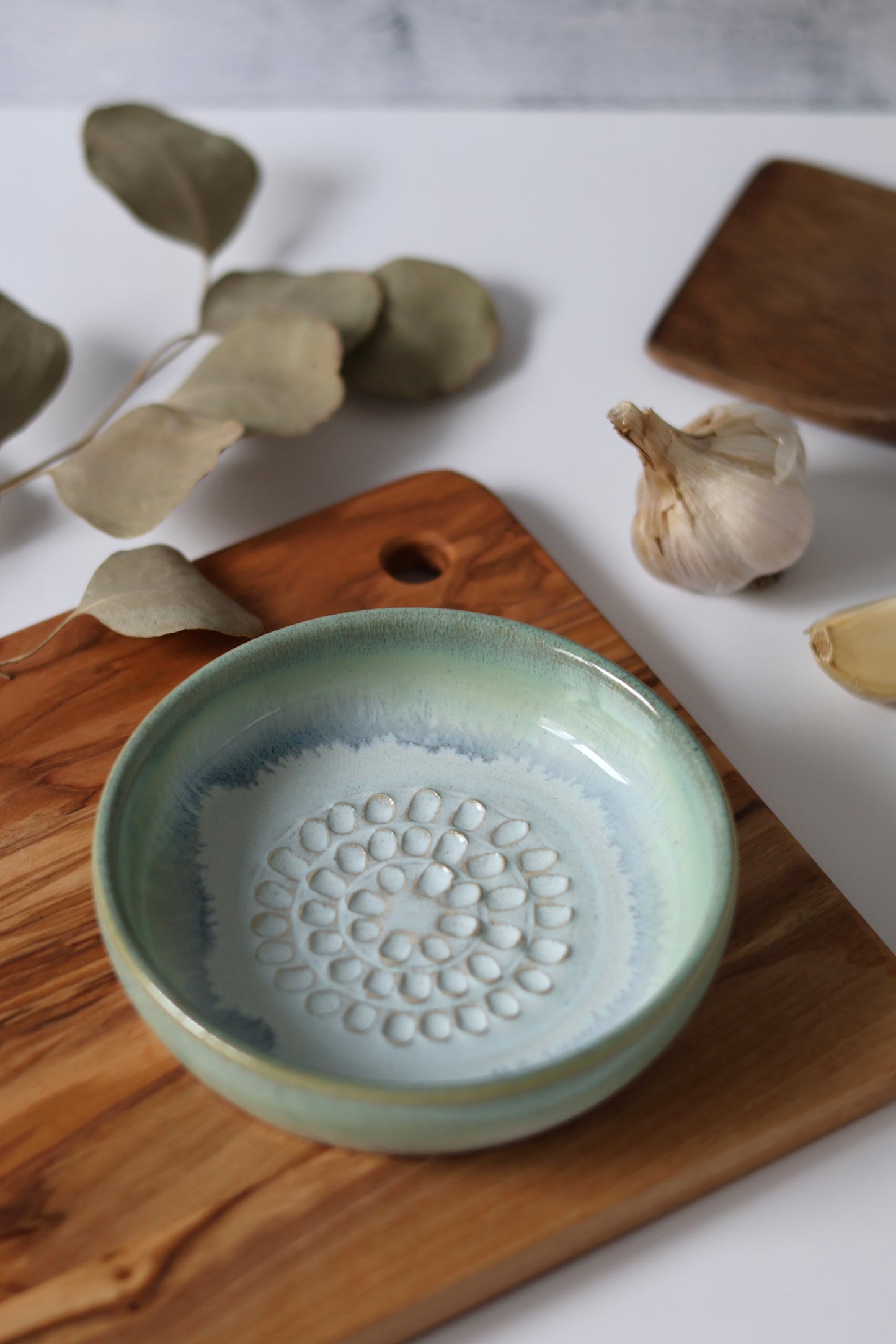 Garlic Grater Plate | Sea Glass